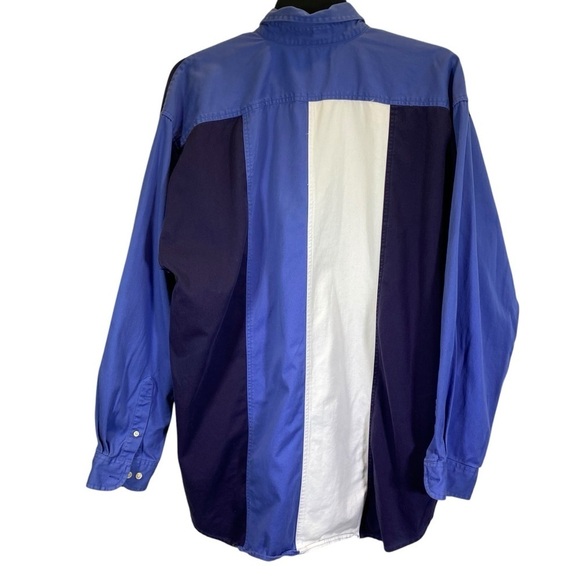 VAN HEUSEN Denim Classics Men's XLT color block long sleeve button down shirt - Picture 4 of 7